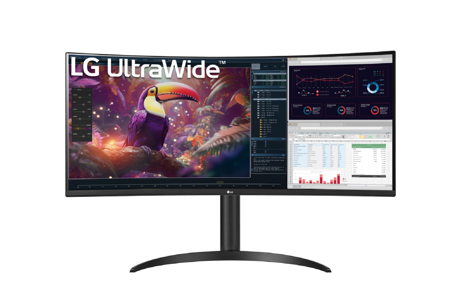 LG Monitor curvo UltraWide QHD de 34" con USB Type-C™, 34WR55QK-B
